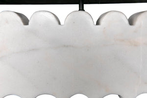 Noir Darth Marble Table Lamp with Silk Shade – Handcrafted Elegance for Ambient Lighting & Home Decor LAMP789SH