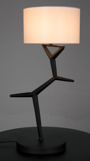 Noir Arizona Industrial Lamp with Silk Shade – Stylish Matte Black Lighting for Modern Interiors & Spaces LAMP790SH