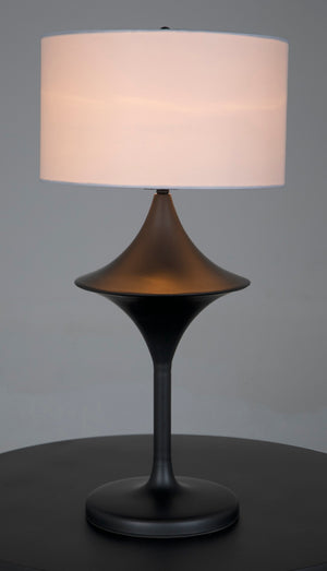 Noir Wilder Lamp: Industrial Elegance with Silk Shade for Modern Spaces – Perfect for Ambient Lighting LAMP791SH