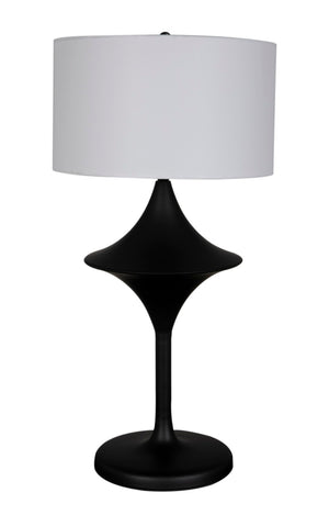 Noir Wilder Lamp: Industrial Elegance with Silk Shade for Modern Spaces – Perfect for Ambient Lighting LAMP791SH