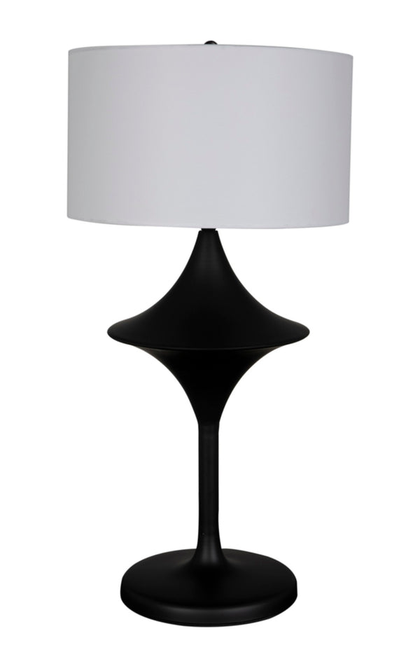 Noir Wilder Lamp: Industrial Elegance with Silk Shade for Modern Spaces – Perfect for Ambient Lighting LAMP791SH