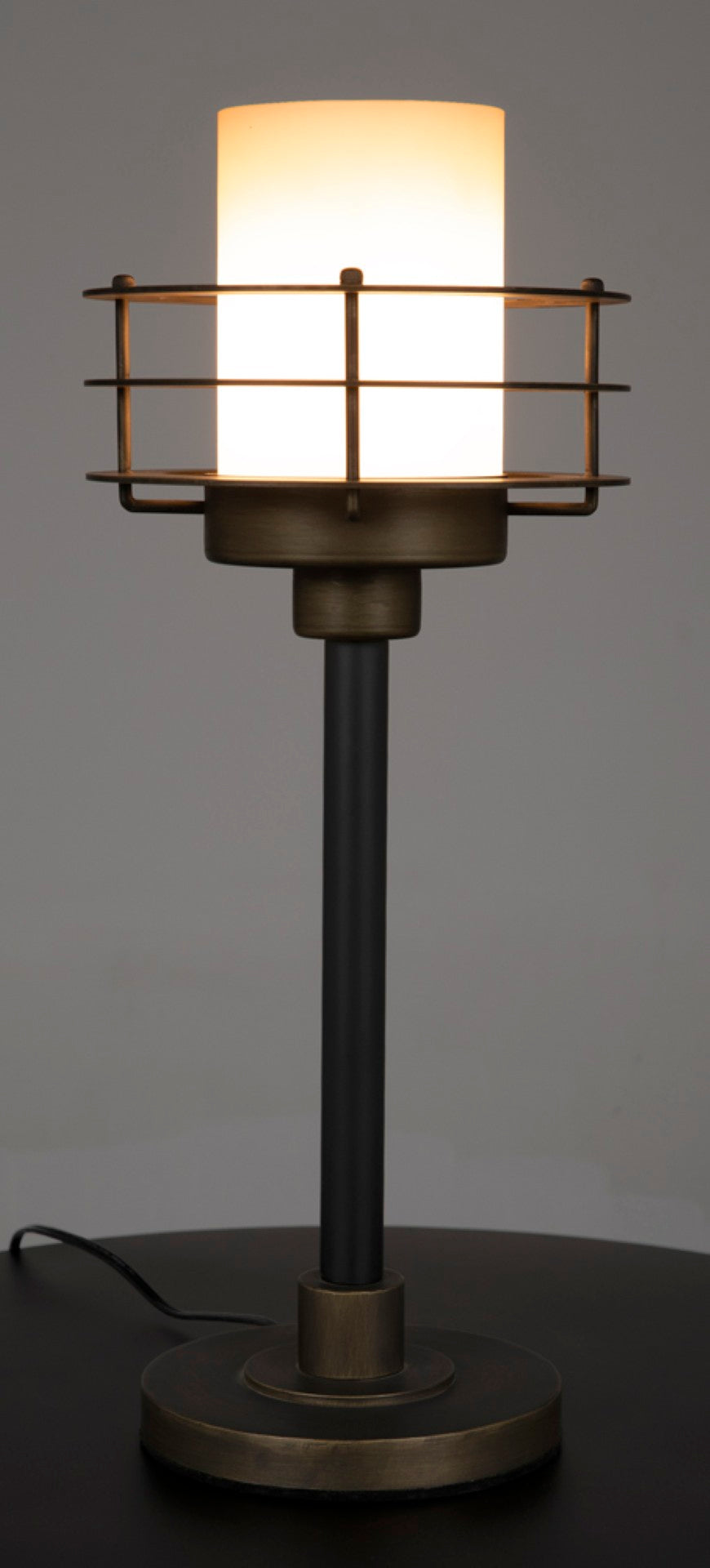 Noir Lighthouse Lamp - Coastal-Inspired Design with Frosted Glass Shade for Elegant Ambient Lighting LAMP793