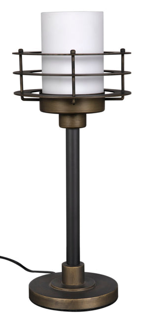 Noir Lighthouse Lamp - Coastal-Inspired Design with Frosted Glass Shade for Elegant Ambient Lighting LAMP793