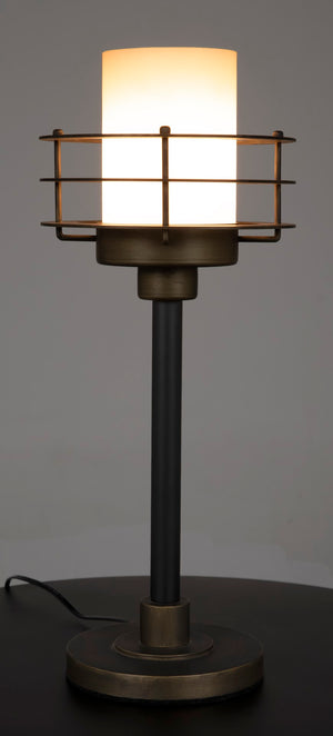 Lighthouse Lamp LAMP793 Matte Black with Antique Brass Accents Noir