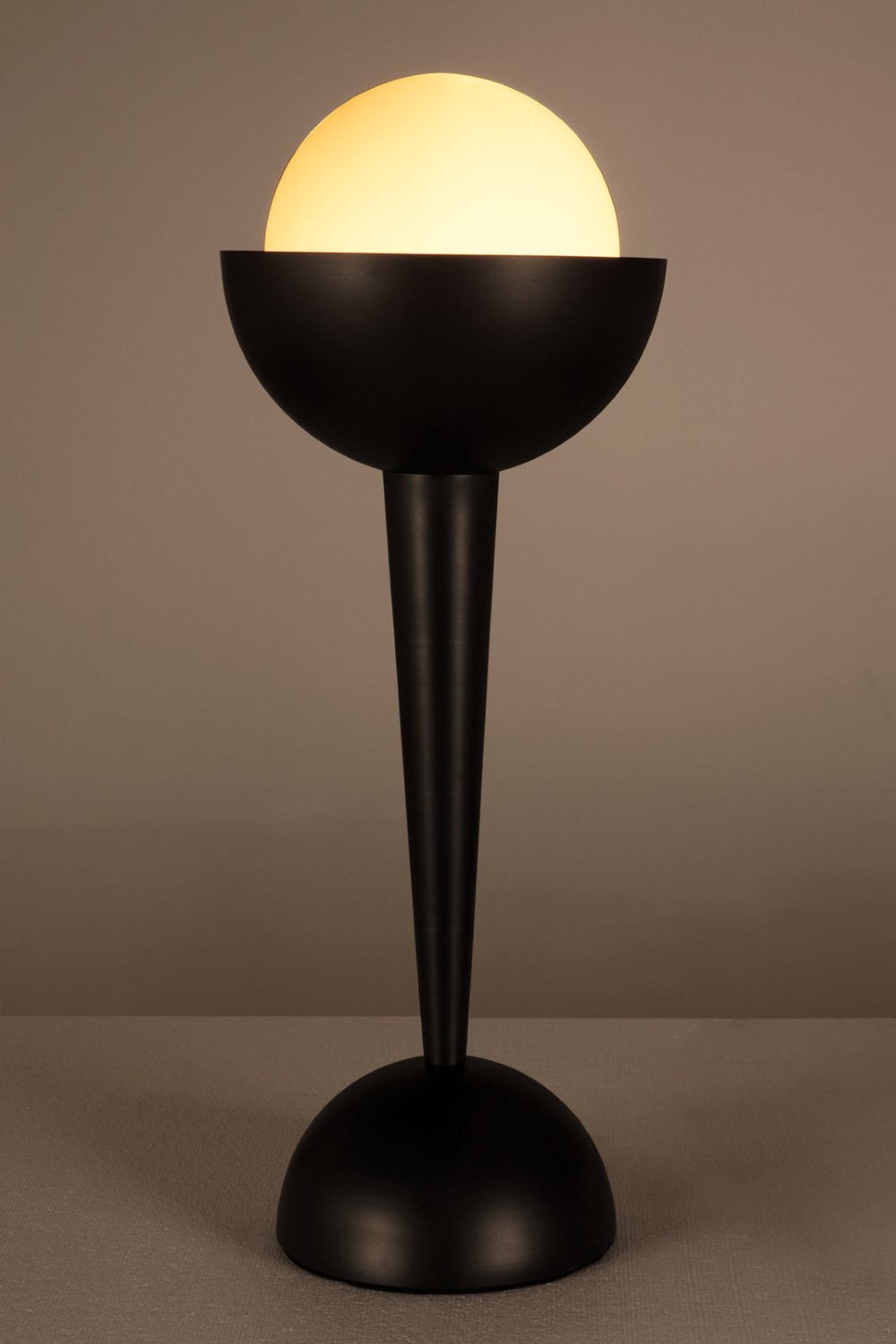 Noir Sunday Morning Lamp - Minimalist Matte Black Table Lamp with Frosted Glass Shade for Warm Ambience LAMP798MTB