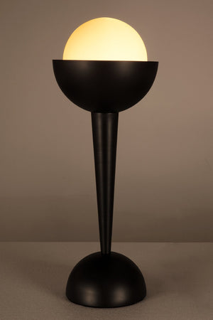 Noir Sunday Morning Lamp - Minimalist Matte Black Table Lamp with Frosted Glass Shade for Warm Ambience LAMP798MTB
