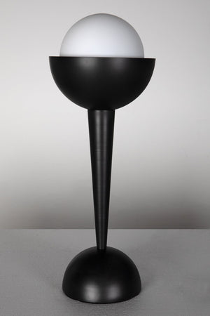 Noir Sunday Morning Lamp - Minimalist Matte Black Table Lamp with Frosted Glass Shade for Warm Ambience LAMP798MTB