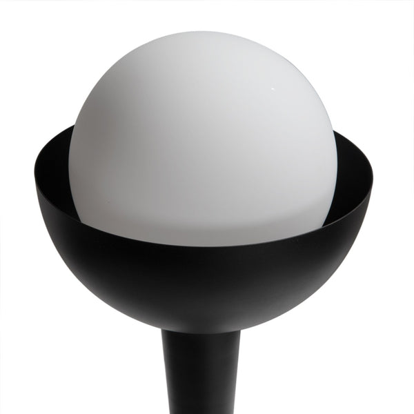 Noir Sunday Morning Lamp - Minimalist Matte Black Table Lamp with Frosted Glass Shade for Warm Ambience LAMP798MTB