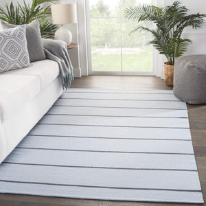 Jaipur Living Jaipur Living Corbina Flatweave Recycled Pet Stripe Rug for Indoor Outdoor Spaces Light Blue 2'X3' RUG143114