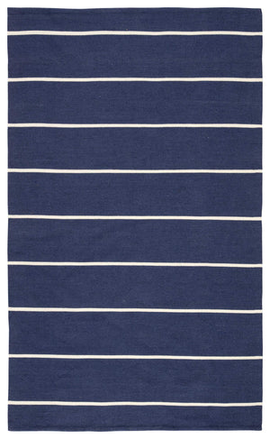 Jaipur Living Jaipur Living Corbina Flatweave Recycled Pet Stripe Rug for Indoor Outdoor Spaces Dark Blue 7'6"X9'6" RUG143121