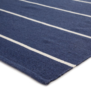 Jaipur Living Jaipur Living Corbina Flatweave Recycled Pet Stripe Rug for Indoor Outdoor Spaces Dark Blue 7'6"X9'6" RUG143121