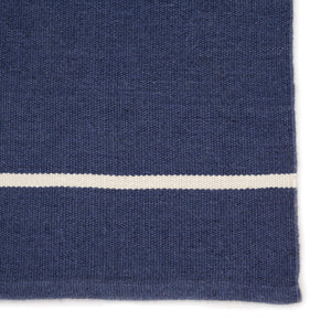 Jaipur Living Jaipur Living Corbina Flatweave Recycled Pet Stripe Rug for Indoor Outdoor Spaces Dark Blue 7'6"X9'6" RUG143121