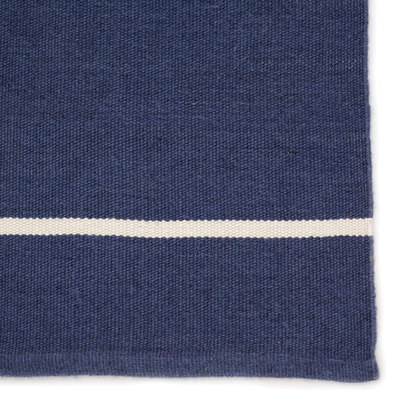 Jaipur Living Jaipur Living Corbina Flatweave Recycled Pet Stripe Rug for Indoor Outdoor Spaces Dark Blue 7'6"X9'6" RUG143121