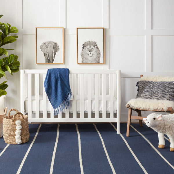 Jaipur Living Jaipur Living Corbina Flatweave Recycled Pet Stripe Rug for Indoor Outdoor Spaces Dark Blue 7'6"X9'6" RUG143121