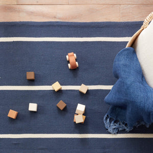 Jaipur Living Jaipur Living Corbina Flatweave Recycled Pet Stripe Rug for Indoor Outdoor Spaces Dark Blue 7'6"X9'6" RUG143121