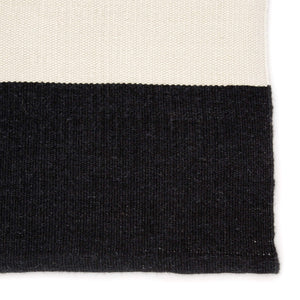 Jaipur Living Jaipur Living Lanai Flatweave Indoor Outdoor Rug Nautical Stripe Recycled Pet Yarn Black 4'X6' RUG143140