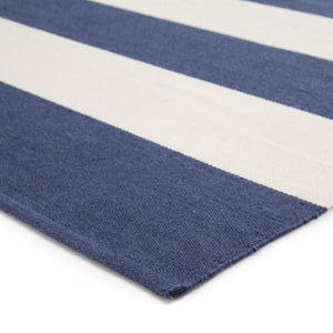 Jaipur Living Jaipur Living Lanai Flatweave Indoor Outdoor Rug Nautical Stripe Recycled Pet Yarn Dark Blue 7'6"X9'6" RUG143146