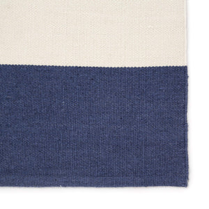 Jaipur Living Jaipur Living Lanai Flatweave Indoor Outdoor Rug Nautical Stripe Recycled Pet Yarn Dark Blue 7'6"X9'6" RUG143146