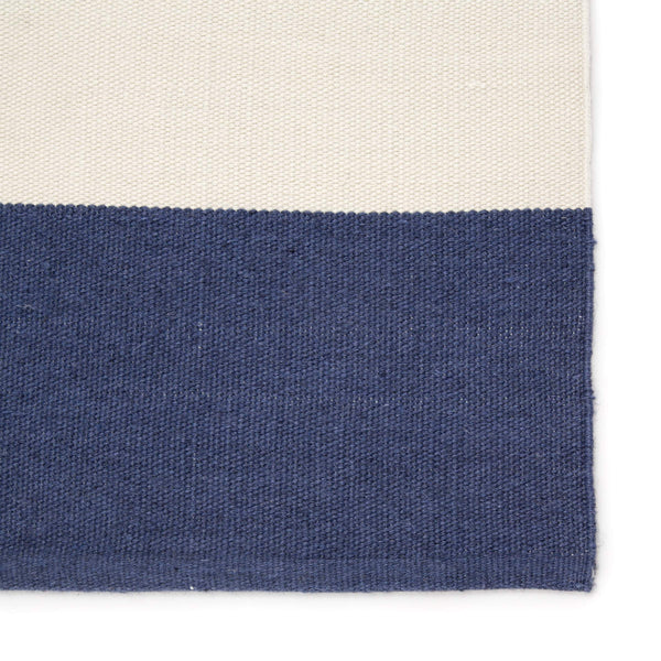 Jaipur Living Jaipur Living Lanai Flatweave Indoor Outdoor Rug Nautical Stripe Recycled Pet Yarn Dark Blue 7'6"X9'6" RUG143146