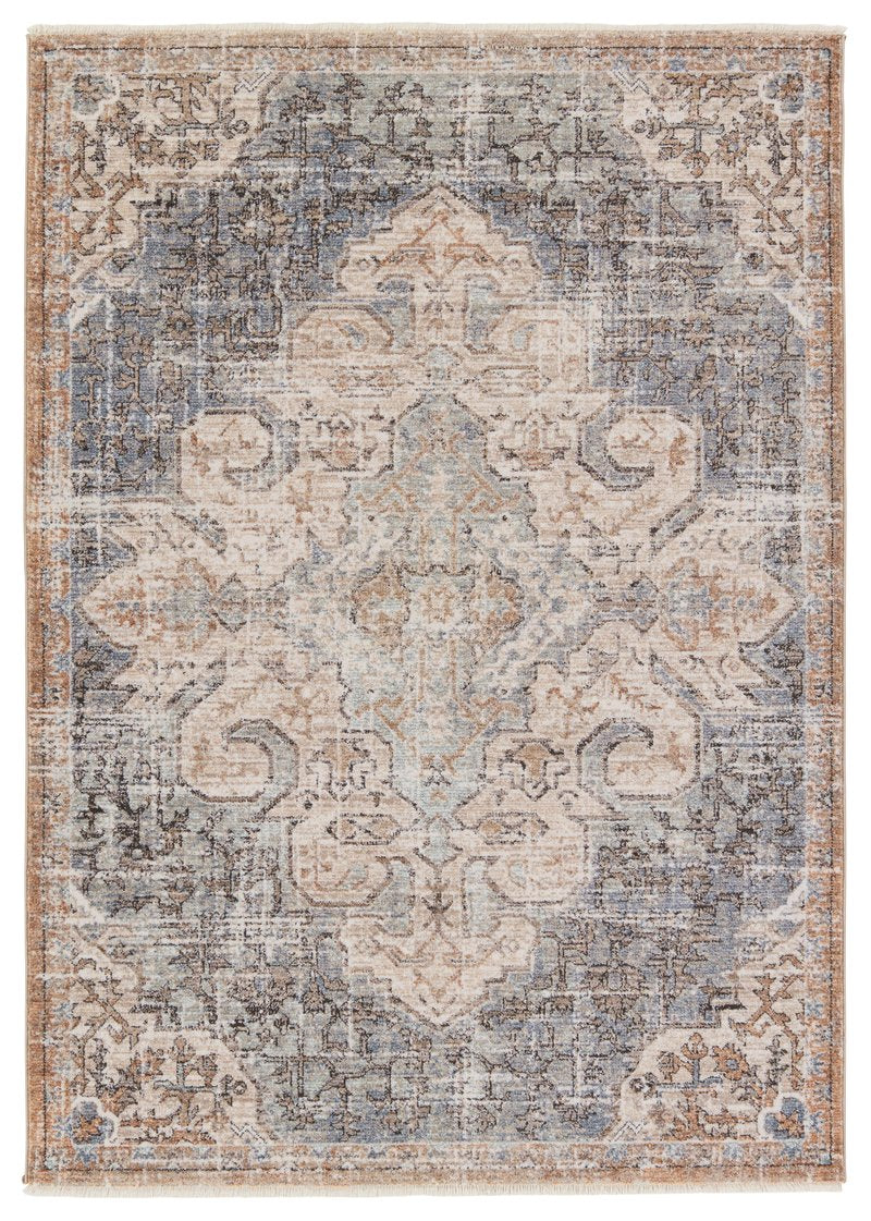 Jaipur Living Lark Lynette Lar03 Powerloomed Machinemade 100% Polyester Traditional Medallion Indoor Rug Tan, Blue 100% Polyester Rug155279