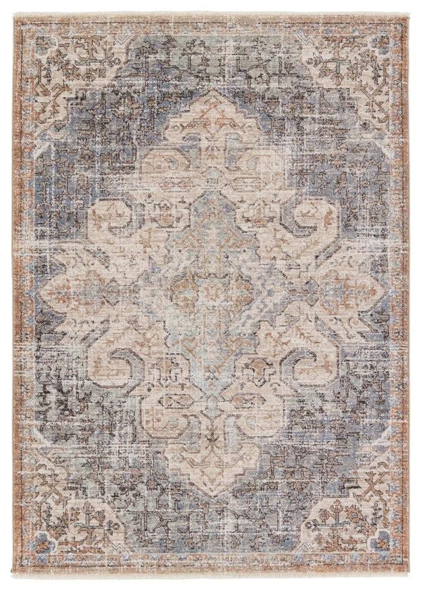 Jaipur Living Lark Lynette Lar03 Powerloomed Machinemade 100% Polyester Traditional Medallion Indoor Rug Tan, Blue 100% Polyester Rug155279