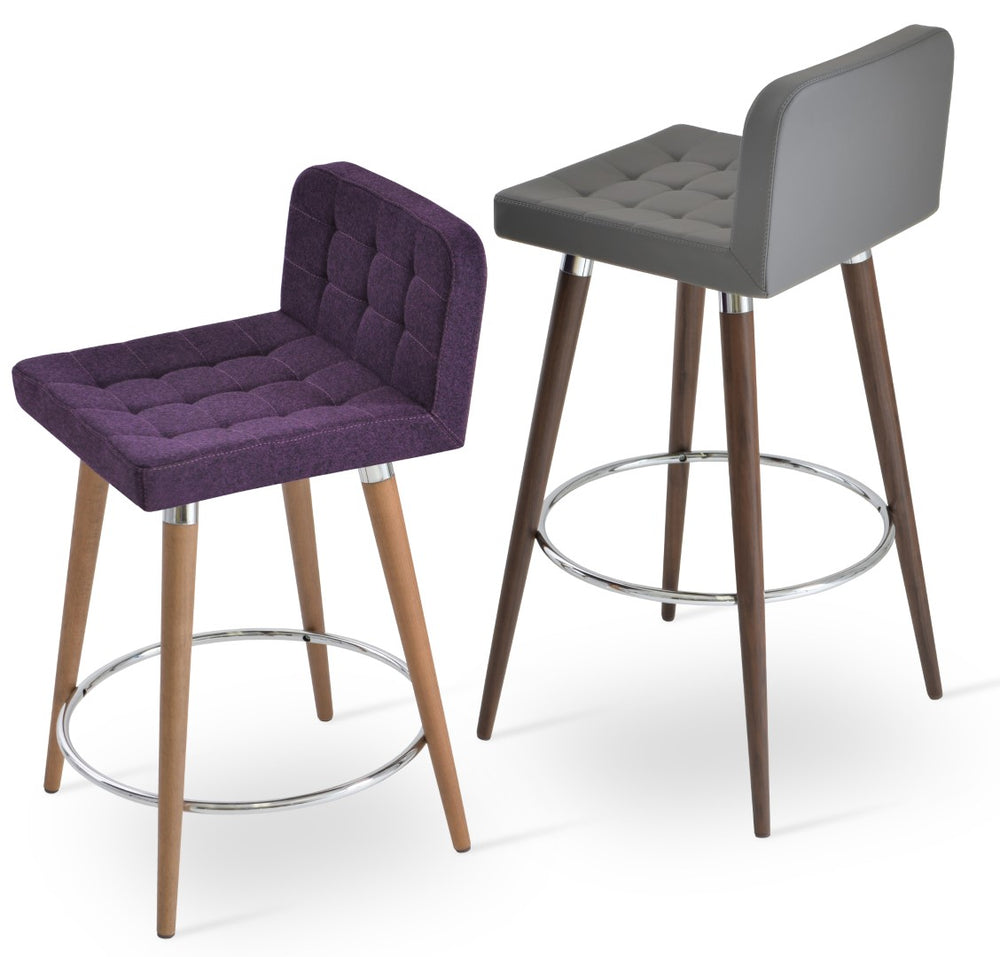Soho Concept Patara Dr. Wood Bar And Counter Stools - Stylish Camira Era Fabric, 10-year Guarantee, Solid Wood Walnut,Grey  Soho-concept-dining-chair-08895