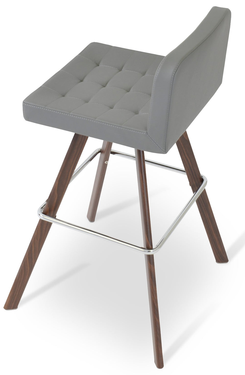 Soho Concept Patara Stylish Bar & Counter Stools - Durable Beech Wood, Luxe Fabrics, 10-year Guarantee, Made In Turkiye Walnut,Grey  Soho-concept-dining-chair-08886