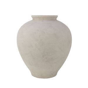 Zeugma Round Large Earth Grey Clay Jar - Stylish 10" Wide Decorative Storage Solution For Home Decor   Nw240425l