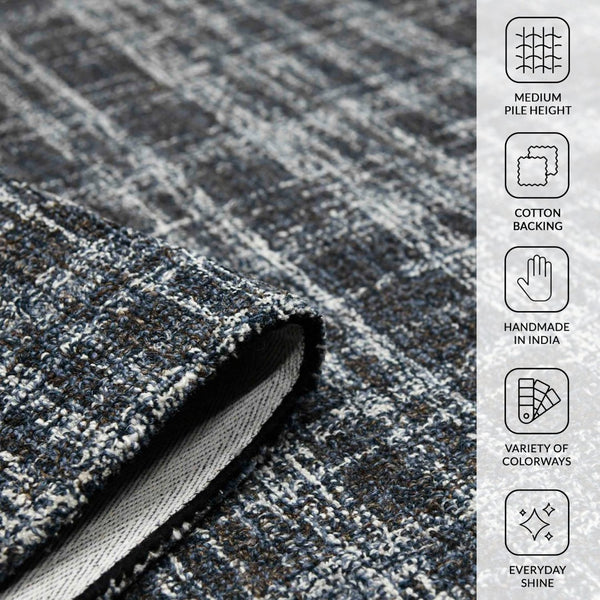Amer Rugs Laurel Farmhouse Plaid Hand-tufted Wool Area Rug – Elegant Soft Texture For Timeless Home Decor Charcoal Wool Lau120203