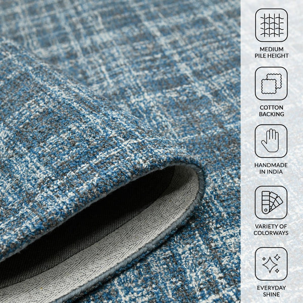 Amer Rugs Laurel Farmhouse Plaid Hand-tufted Wool Area Rug – Elegant Soft Texture For Timeless Home Decor Turquoise Blue Wool Lau20203