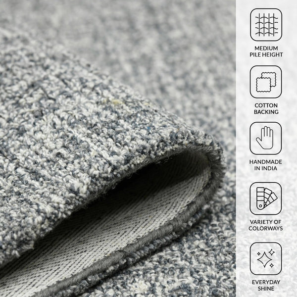 Amer Rugs Laurel Farmhouse Plaid Hand-tufted Wool Area Rug – Elegant Soft Texture For Timeless Home Decor Gray Wool Lau30203