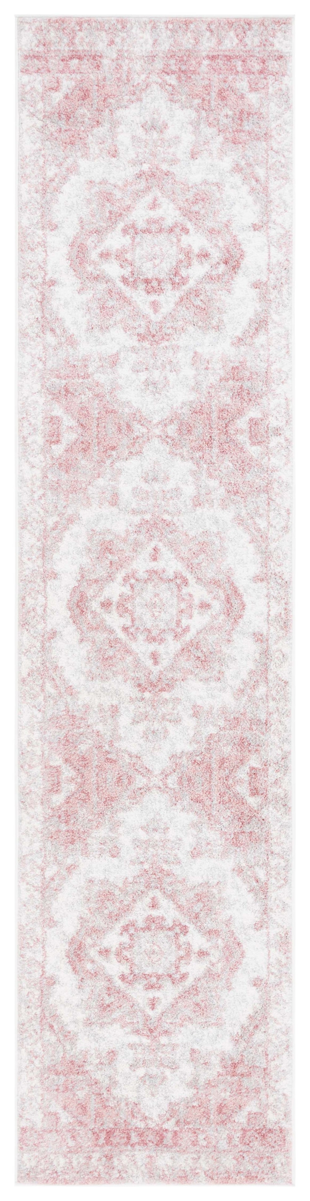 Safavieh Layla Transitional Area Rug - Elegant Power-loomed Design For Hallways, Durable And Stylish Accent Piece Ivory Grey ,Pink 78% Polypropylene,14% Jute,8% Latex Lay104u-8sq