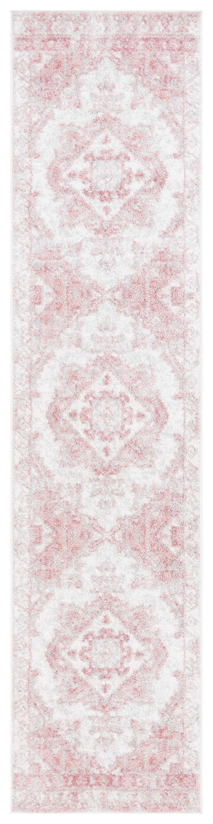 Safavieh Layla Transitional Area Rug - Elegant Power-loomed Design For Hallways, Durable And Stylish Accent Piece Ivory Grey ,Pink 78% Polypropylene,14% Jute,8% Latex Lay104u-8sq