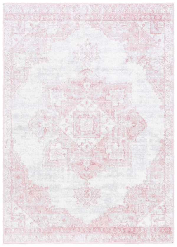 Safavieh Layla Transitional Area Rug - Elegant Power-loomed Design For Hallways, Durable And Stylish Accent Piece Ivory Grey ,Pink 78% Polypropylene,14% Jute,8% Latex Lay104u-8sq