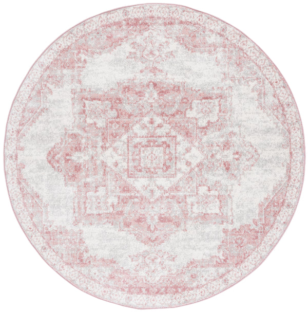 Safavieh Layla Transitional Area Rug - Elegant Power-loomed Design For Hallways, Durable And Stylish Accent Piece Ivory Grey ,Pink 78% Polypropylene,14% Jute,8% Latex Lay104u-8sq