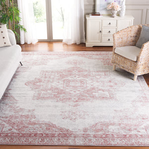 Safavieh Layla Transitional Area Rug - Elegant Power-loomed Design For Hallways, Durable And Stylish Accent Piece Ivory Grey ,Pink 78% Polypropylene,14% Jute,8% Latex Lay104u-8sq