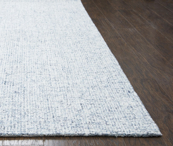 Alora Decor London Blue Round Rug Hand-Tufted 100% Wool Tweed Effect In Blue & White For Casual Transitional Rooms 10' x 10' LONLD1004095510RD
