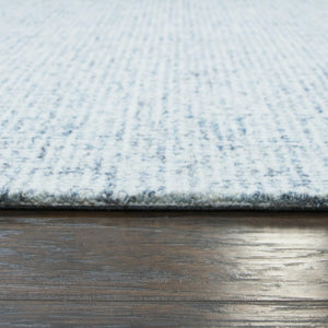 Alora Decor London Blue Round Rug Hand-Tufted 100% Wool Tweed Effect In Blue & White For Casual Transitional Rooms 10' x 10' LONLD1004095510RD