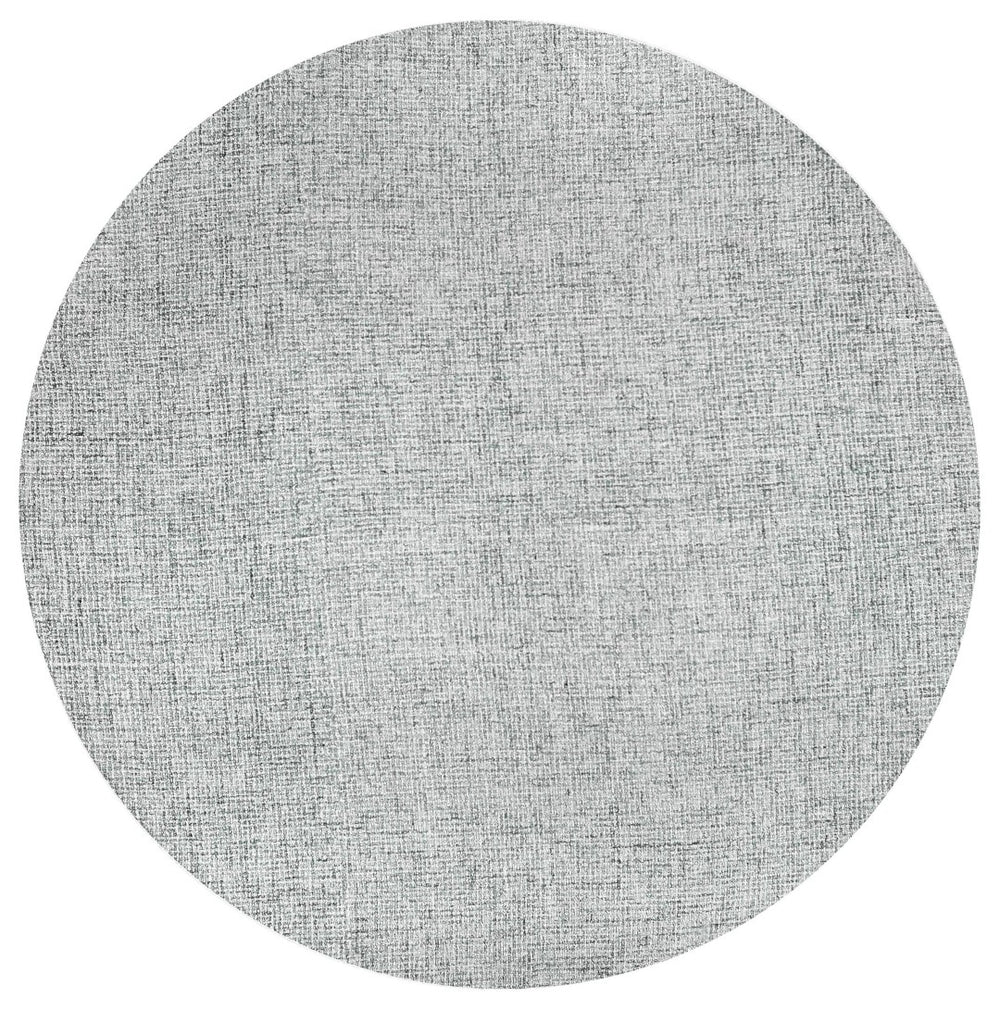 Alora Decor London Blue Round Rug Hand-Tufted 100% Wool Tweed Effect In Blue & White For Casual Transitional Rooms 10' x 10' LONLD1004095510RD