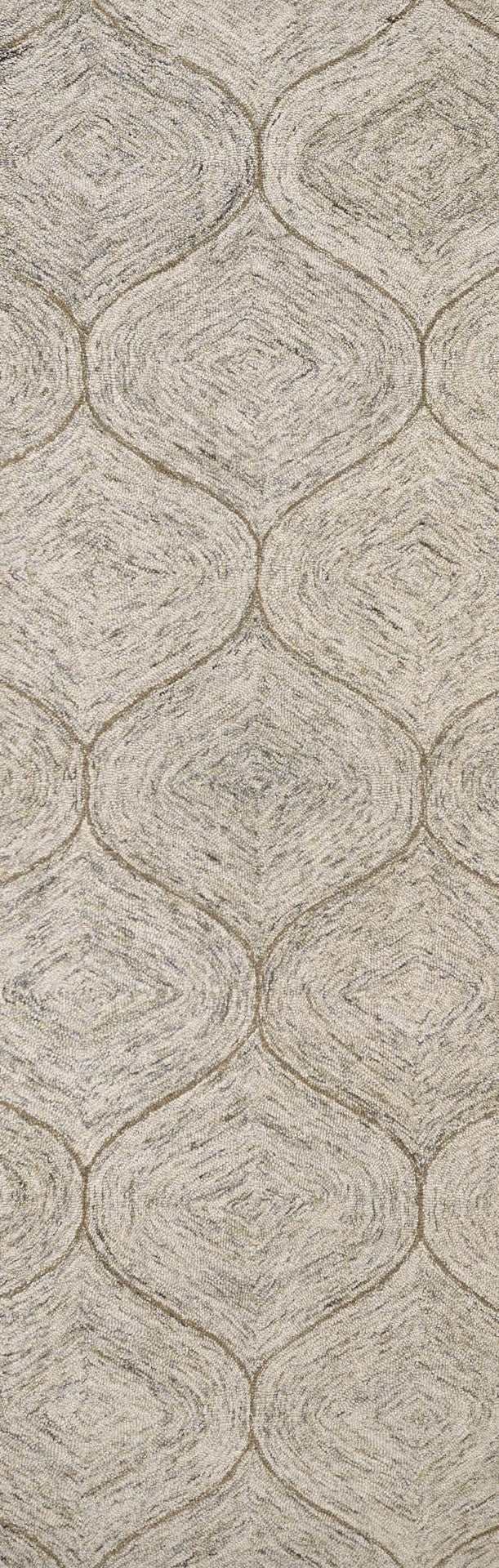 Alora Decor London Wool Runner Rug - Hand-Tufted 100% Wool Trellis In Rich Brown & White, Ultra-Dense Comfort LONLD100600122608