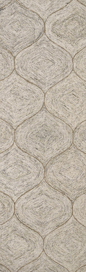 Alora Decor London Wool Runner Rug - Hand-Tufted 100% Wool Trellis In Rich Brown & White, Ultra-Dense Comfort LONLD100600122608