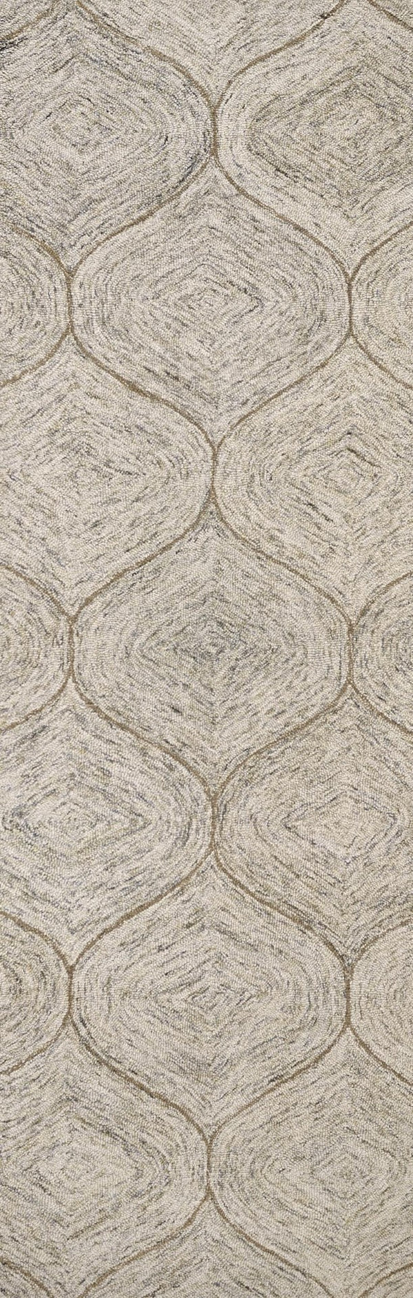 Alora Decor London Wool Runner Rug - Hand-Tufted 100% Wool Trellis In Rich Brown & White, Ultra-Dense Comfort LONLD100600122608