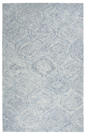 Alora Decor London London Blue Hand-Tufted Wool Rug With Marled Blue Trellis Pattern, Plush Durable Casual Style 5' x 8' LONLD100700090508
