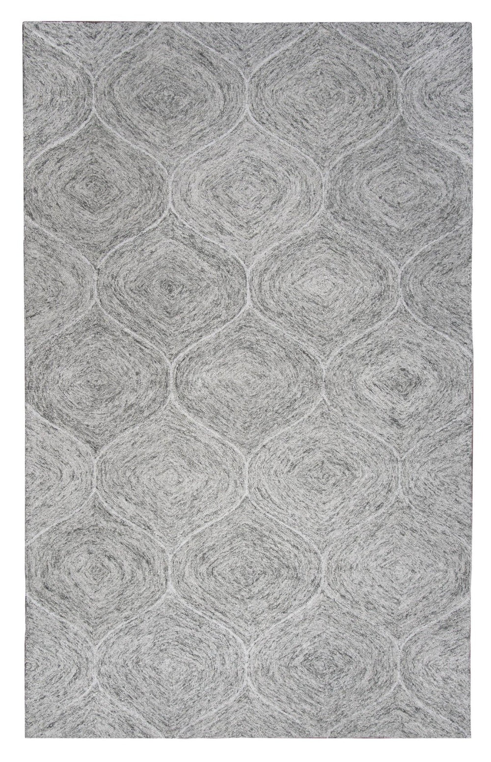 Alora Decor London Gray Hand-Tufted Wool Trellis Rug With Ultra-Dense Plush Pile, Tonal Grays, Tailored Edges 9' x 12' LONLD100800330912