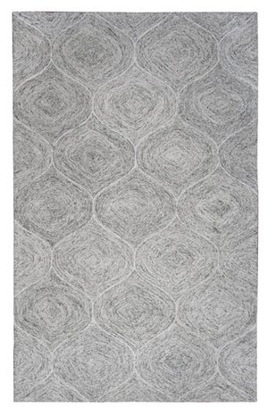 Alora Decor London Gray Hand-Tufted Wool Trellis Rug With Ultra-Dense Plush Pile, Tonal Grays, Tailored Edges 9' x 12' LONLD100800330912