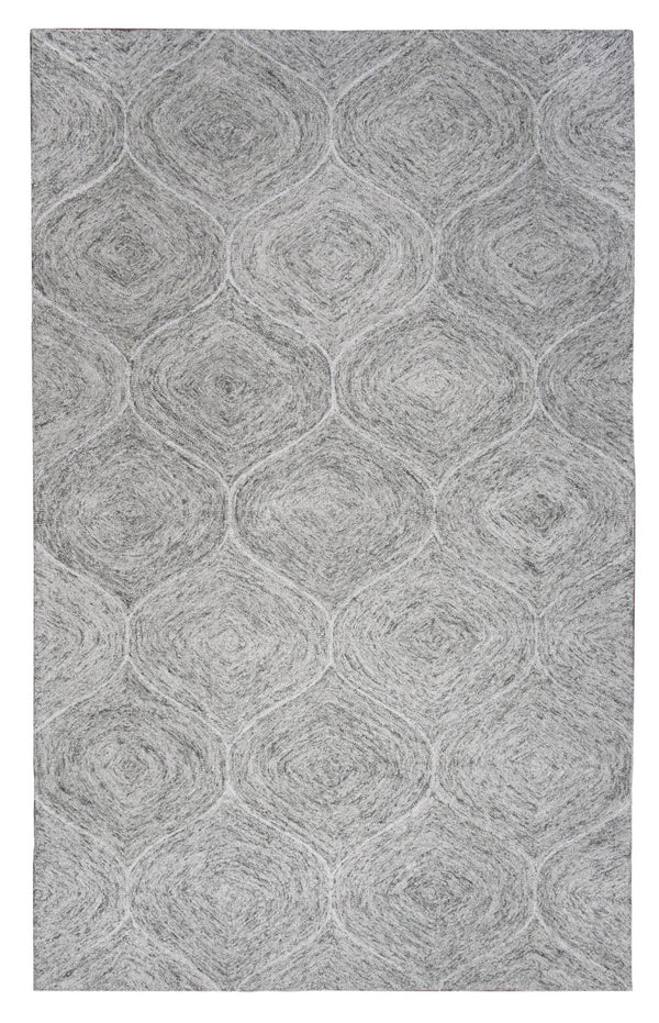 Alora Decor London Gray Hand-Tufted Wool Trellis Rug With Ultra-Dense Plush Pile, Tonal Grays, Tailored Edges 9' x 12' LONLD100800330912