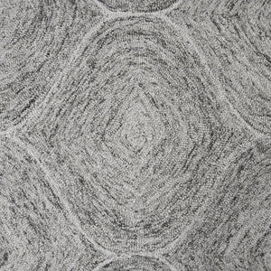 Alora Decor London Gray Hand-Tufted Wool Trellis Rug With Ultra-Dense Plush Pile, Tonal Grays, Tailored Edges 9' x 12' LONLD100800330912