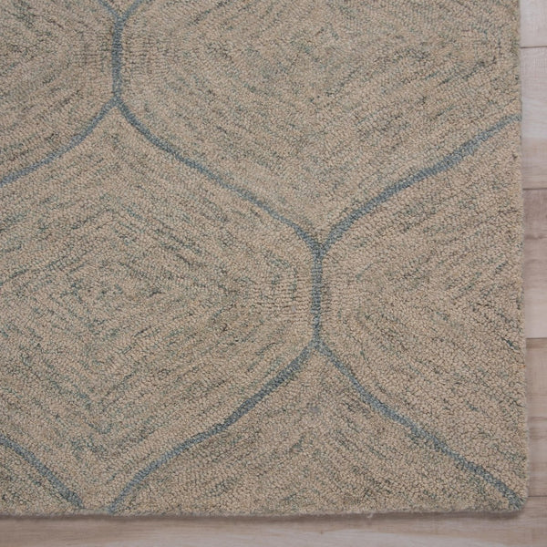Alora Decor London Hand-Tufted Blue Runner Rug 100% Wool Trellis Pattern 2'6"X8' Soft Durable Casual Elegance LONLD100900302608