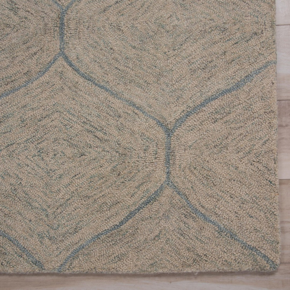 Alora Decor London Hand-Tufted Wool Rug With Soft Trellis Pattern In Green And White For Casual Elegance Indoors 3' x 5' LONLD100900300305
