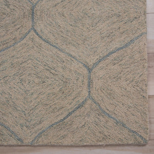 Alora Decor London Hand-Tufted Wool Rug With Soft Trellis Pattern In Green And White For Casual Elegance Indoors 3' x 5' LONLD100900300305